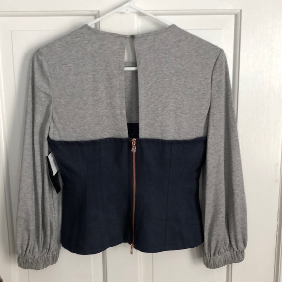 Tibi "Hessian" combo top featuring woven bustier - Picture 6 of 8